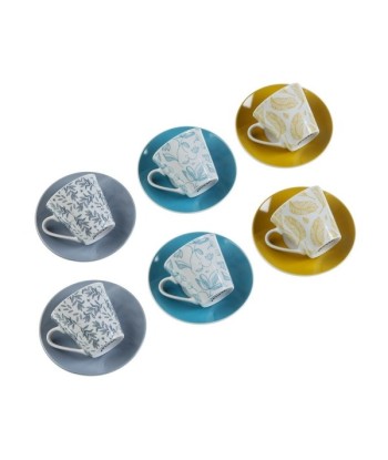 Juego de 6 Tazas de Cafe Versa Izabela Porcelana
