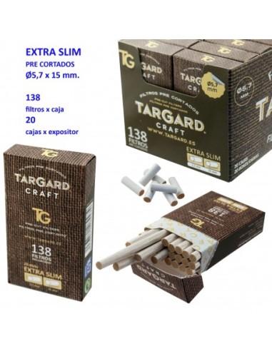 Tar Gard CRAFT Expositor con 138 Filtros Precortados EXTRA SLIM 20 cajas