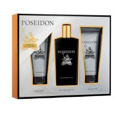 Set de Perfume Hombre Poseidon EDT Gold Ocean 3 Piezas