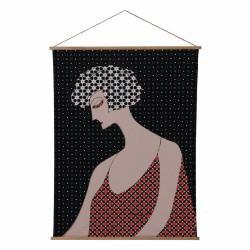 Decoración de Pared Tapiz Mujer Cáñamo Madera de abeto Tejido 125 x 1,7 x 160 cm