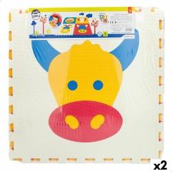 Alfombra de Puzzle Colorbaby EVA 60 x 1 x 60 cm (2 Unidades) 4 Piezas Animales 118 x 118 cm