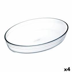 Fuente para Horno Ô Cuisine Ocuisine Vidrio Ovalada Transparente Vidrio 30 x 21 x 7 cm (4 Unidades)