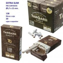 Tar Gard CRAFT Expositor con 138 Filtros Precortados EXTRA SLIM 20 cajas
