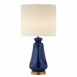 Lámpara de mesa DKD Home Decor Beige Azul marino Porcelana 35 x 35 x 64 cm